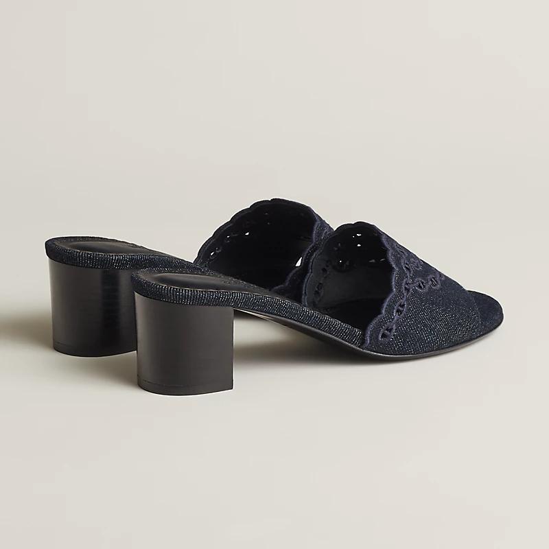 Dép Hermes Gwladys 45 Sandal Nữ Xanh Navy